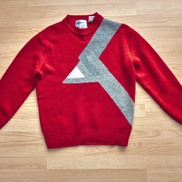Vintage Club Europe Red Wool Women's Sweater Pullover, Size M, Made in Hong Kong - Picture 1 of 8